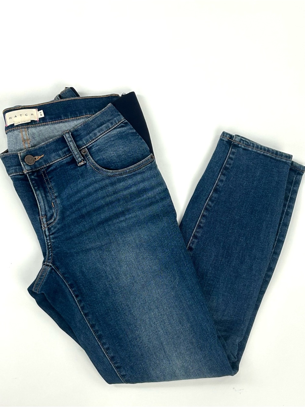 HATCH The Slim Maternity Jeans Size 27 Medium Wash Side Panel Skinny